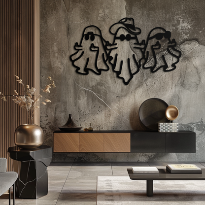 Funny Gangster Ghosts Metal Wall Art – Halloween Cool Spirits Decor-KAF613 - Tampa Home & Garden Store