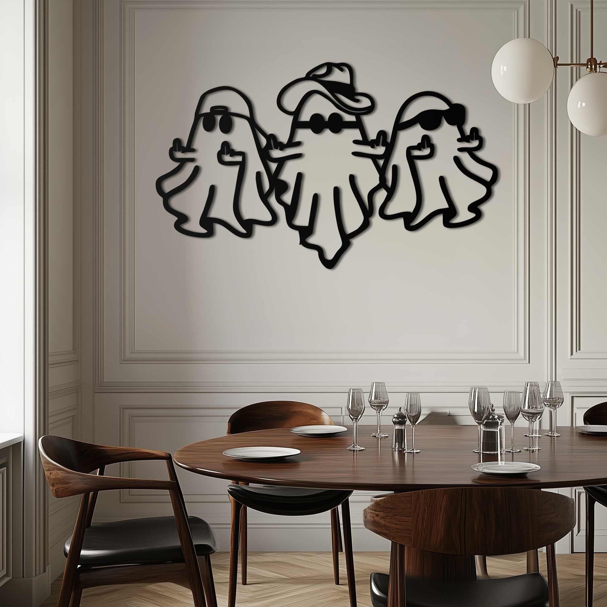 Funny Gangster Ghosts Metal Wall Art – Halloween Cool Spirits Decor-KAF613 - Tampa Home & Garden Store