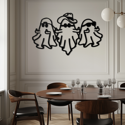 Funny Gangster Ghosts Metal Wall Art – Halloween Cool Spirits Decor-KAF613 - Tampa Home & Garden Store