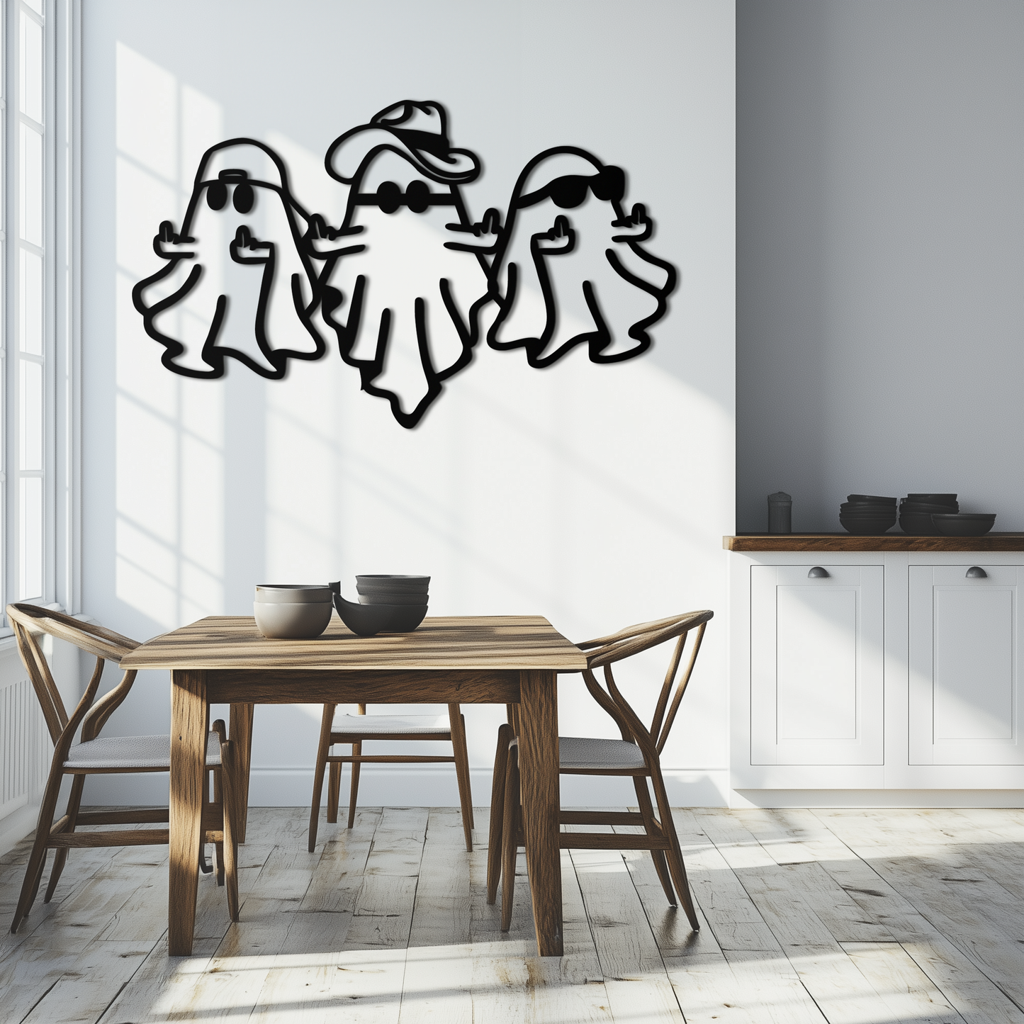 Funny Gangster Ghosts Metal Wall Art – Halloween Cool Spirits Decor-KAF613 - Tampa Home & Garden Store