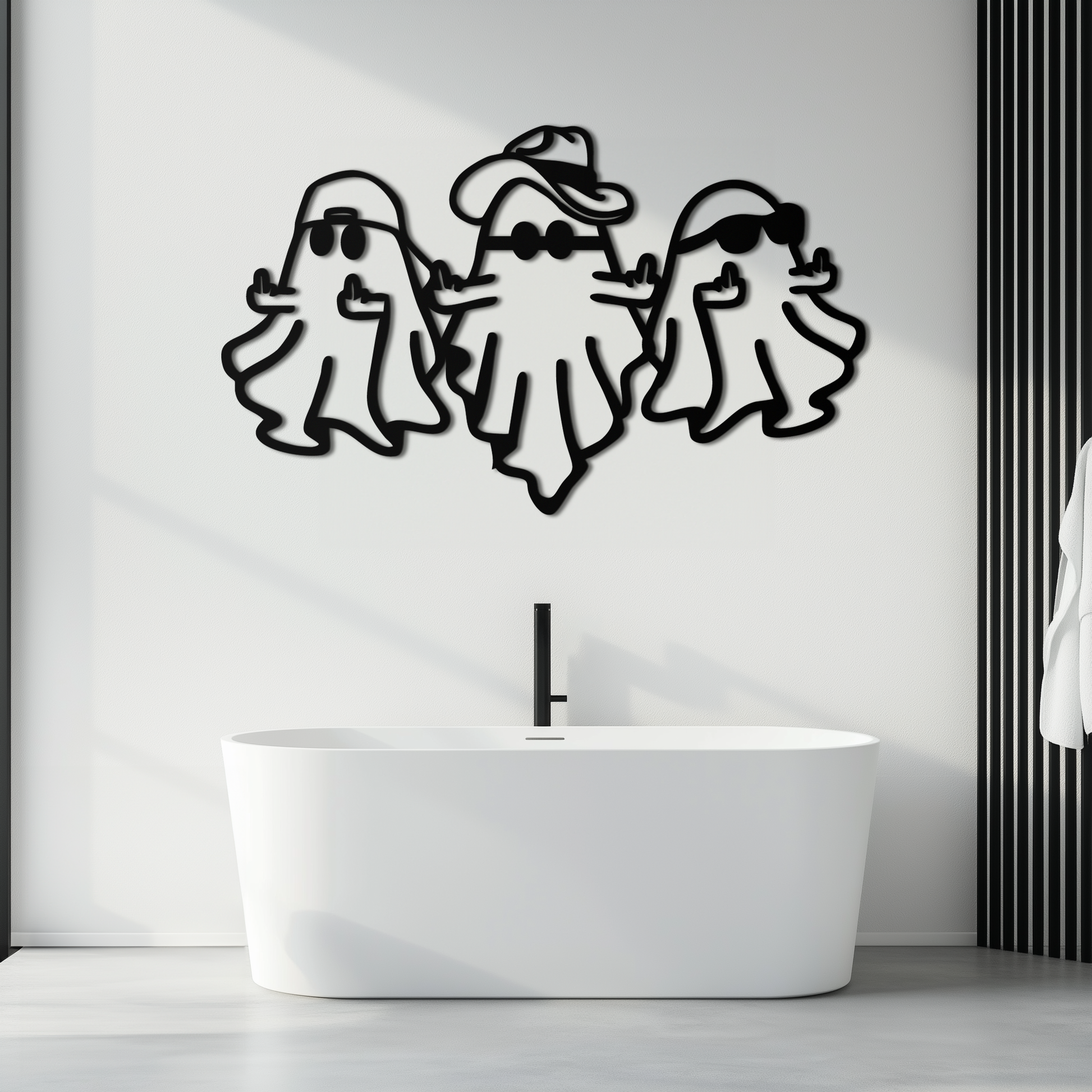 Funny Gangster Ghosts Metal Wall Art – Halloween Cool Spirits Decor-KAF613 - Tampa Home & Garden Store