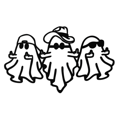 Funny Gangster Ghosts Metal Wall Art – Halloween Cool Spirits Decor-KAF613 - Tampa Home & Garden Store