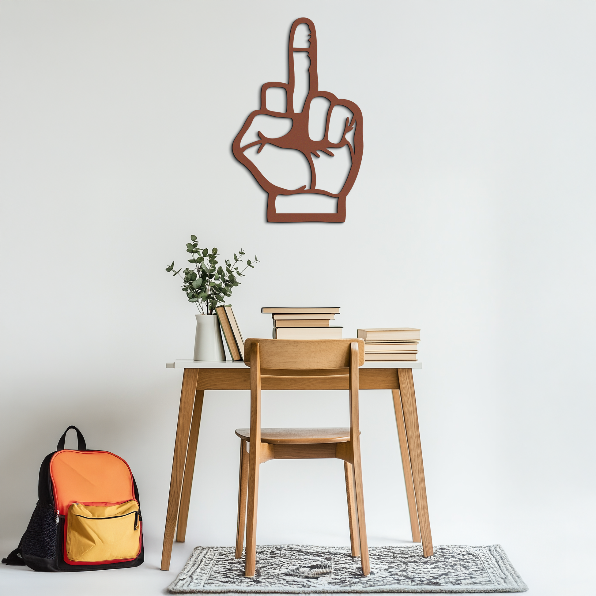 Funny Middle Finger Metal Wall Art – Bold and Playful Black Home Decor- KAF562 - Tampa Home & Garden Store