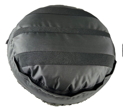 Dog Bed Round Bolstered Furvana™ by American Dog, black/gray nylon exterior on Tampa Home & Garden Store