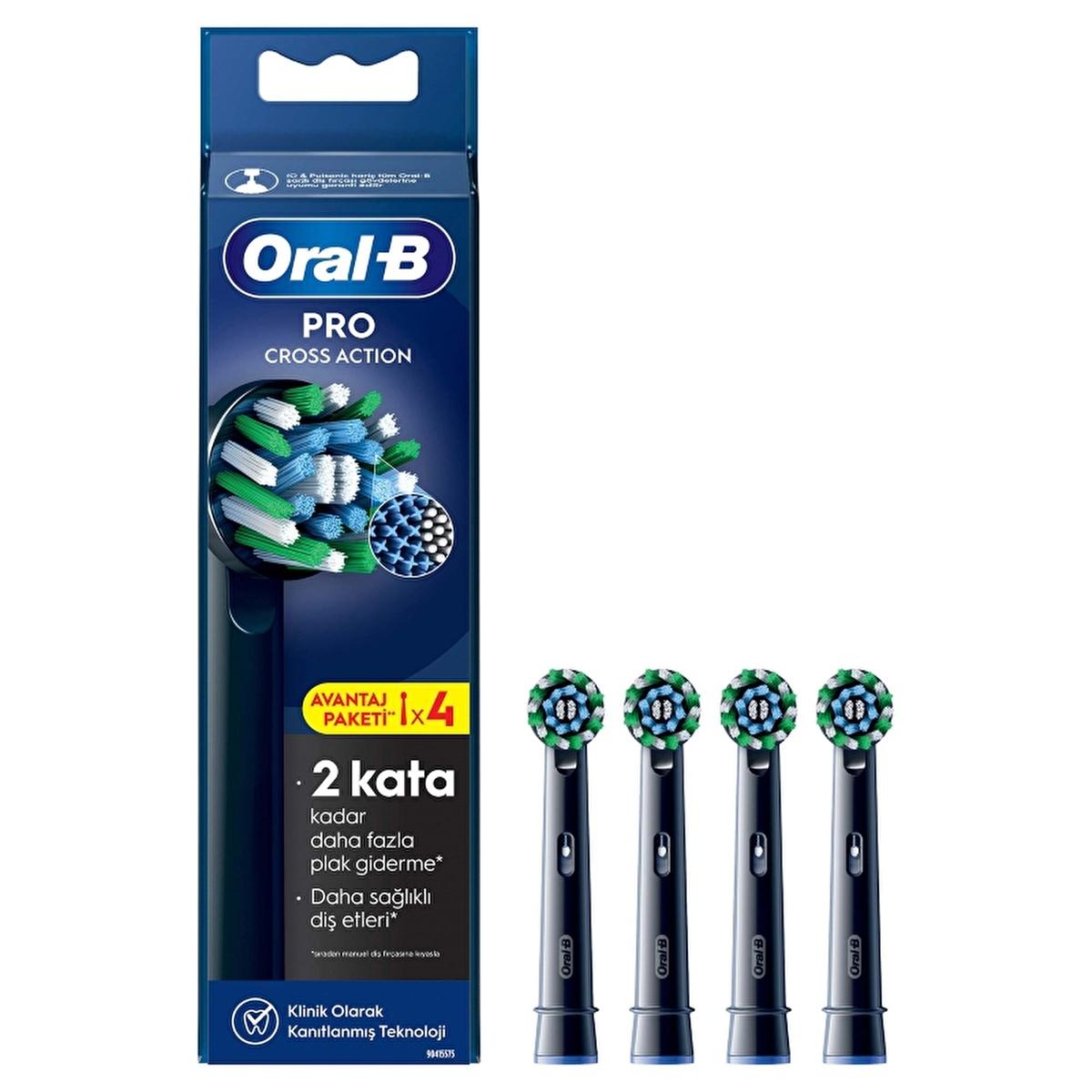 Oral-B Pro Cross Action replacement toothbrush heads (4-pack) in blue box with colored bristles on Tampa Home & Garden Store