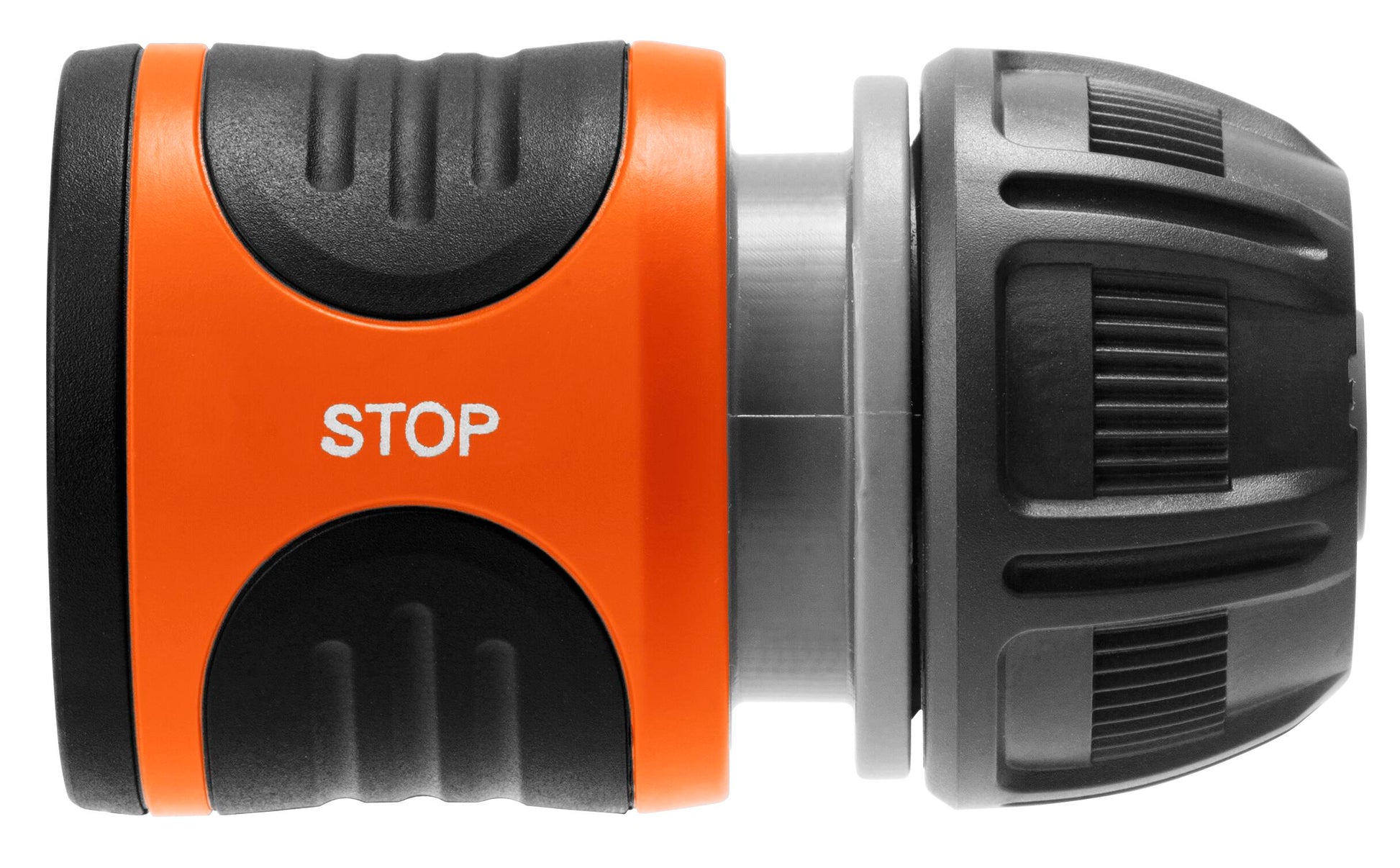 Gardena Water Stop quick-connect coupler 13–15 mm with orange body and black grip on Tampa Home & Garden Store