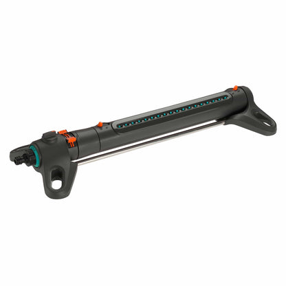 AquaZoom Oscillating Sprinkler Gardena with adjustable spray bar and teal nozzles on Tampa Home & Garden Store