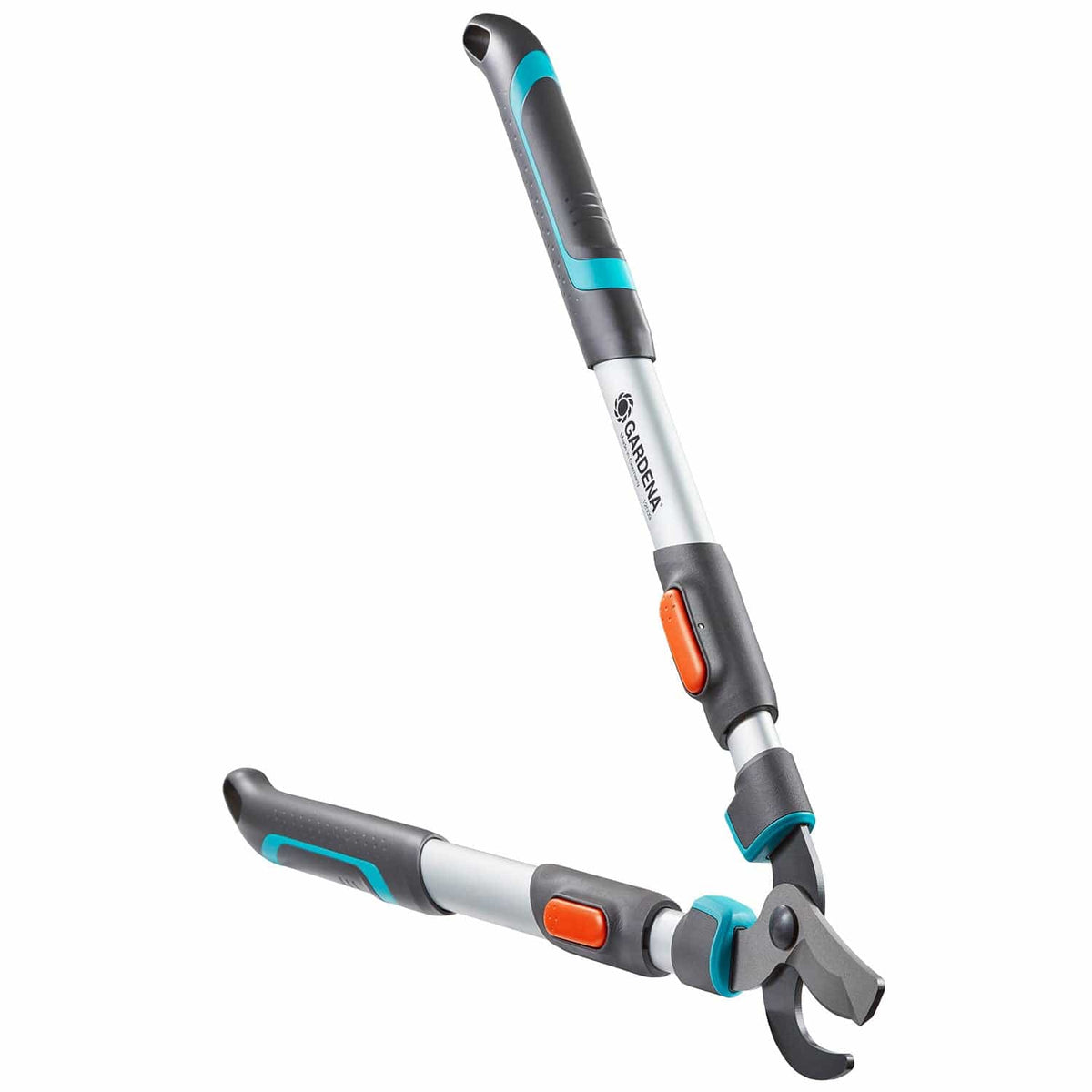 Gardena TeleCut pruning lopper 650-900 B with gray turquoise handle and orange lock on Tampa Home & Garden Store