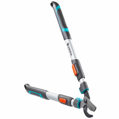 Gardena TeleCut pruning lopper 650-900 B with gray turquoise handle and orange lock on Tampa Home & Garden Store
