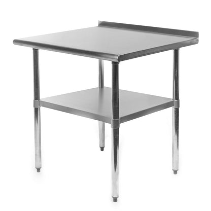 Mesa de trabajo de preparación de acero inoxidable de 30 x 24 pulgadas para cocina de restaurante de alta resistencia con salpicadero