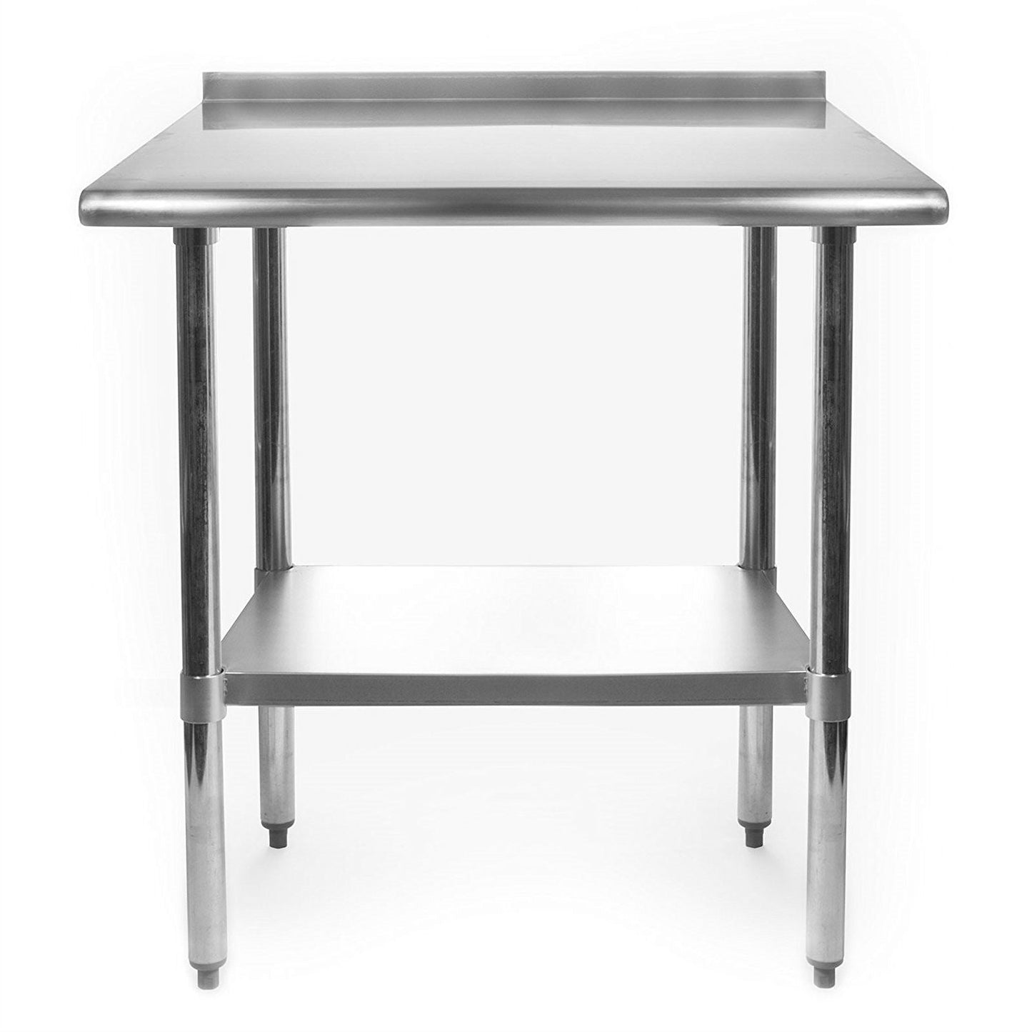Mesa de trabajo de preparación de acero inoxidable de 30 x 24 pulgadas para cocina de restaurante de alta resistencia con salpicadero