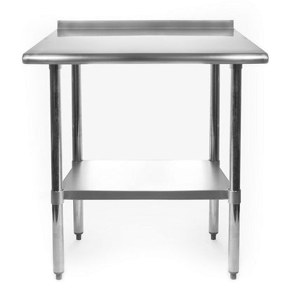 Mesa de trabajo de preparación de acero inoxidable de 30 x 24 pulgadas para cocina de restaurante de alta resistencia con salpicadero