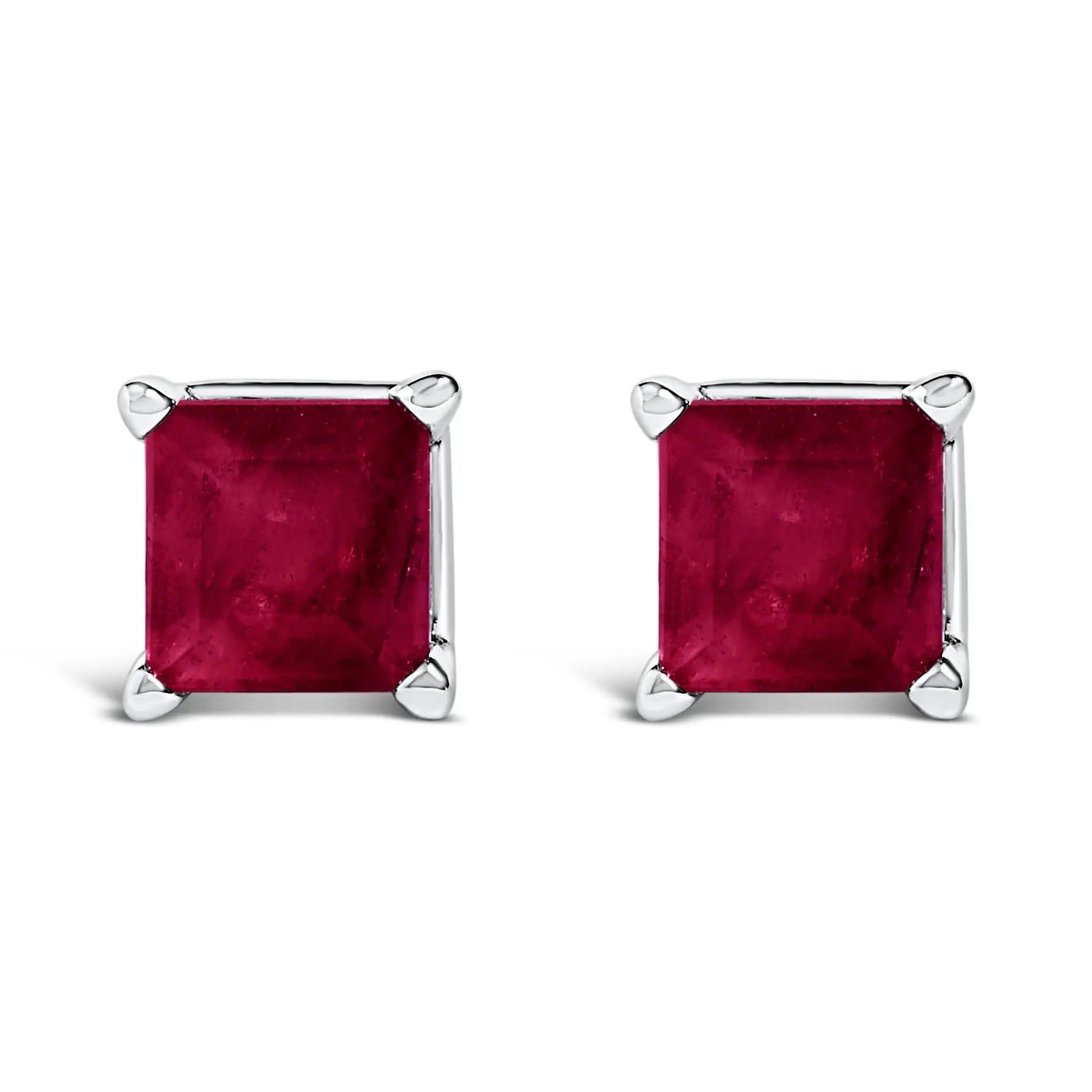 14K White Gold 5x5mm Purple Amethyst Solitaire Stud Earrings pair on Tampa Home & Garden Store