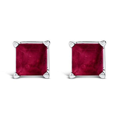 14K White Gold 5x5mm Purple Amethyst Solitaire Stud Earrings pair on Tampa Home & Garden Store