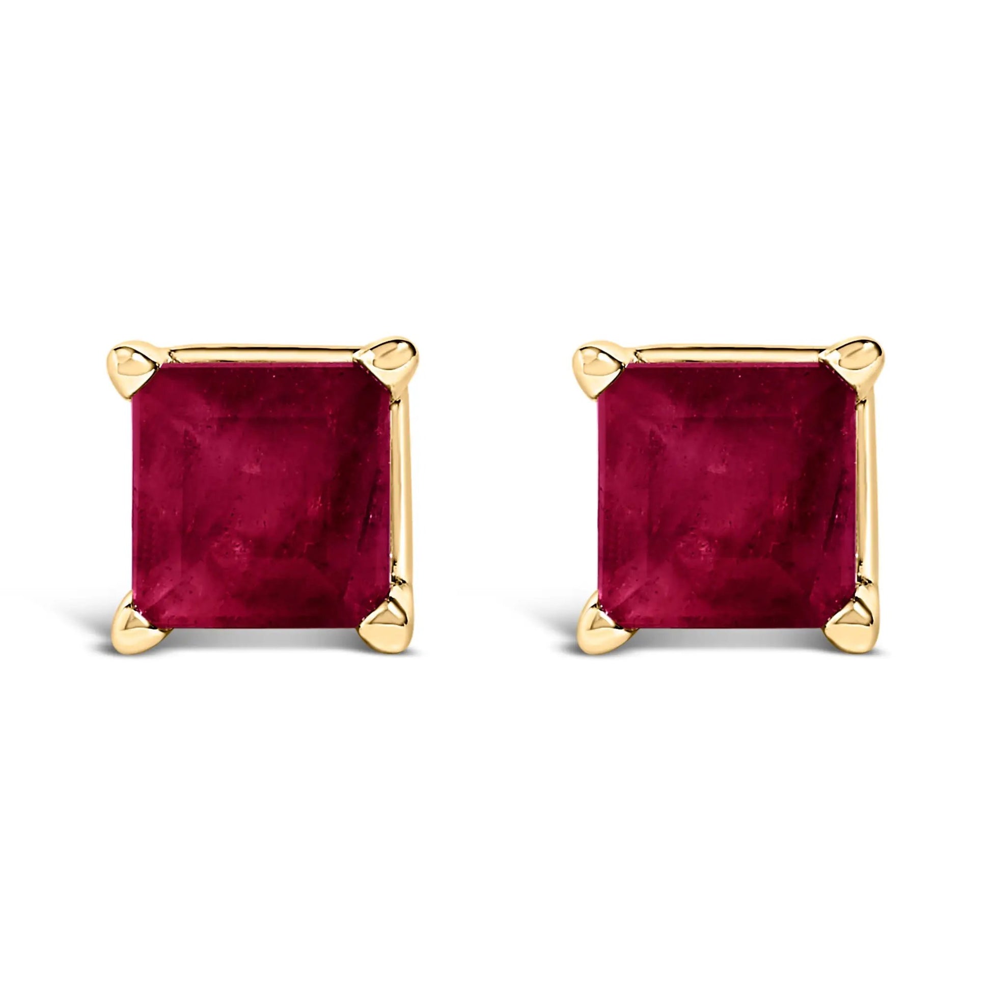 14K white gold amethyst princess-cut stud earrings pair, 5x5mm, Bids.com on Tampa Home & Garden Store