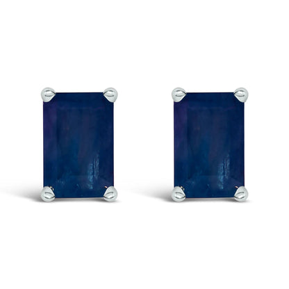Earrings 14K white gold emerald-shaped amethyst solitaire studs by Bids.com on Tampa Home & Garden Store