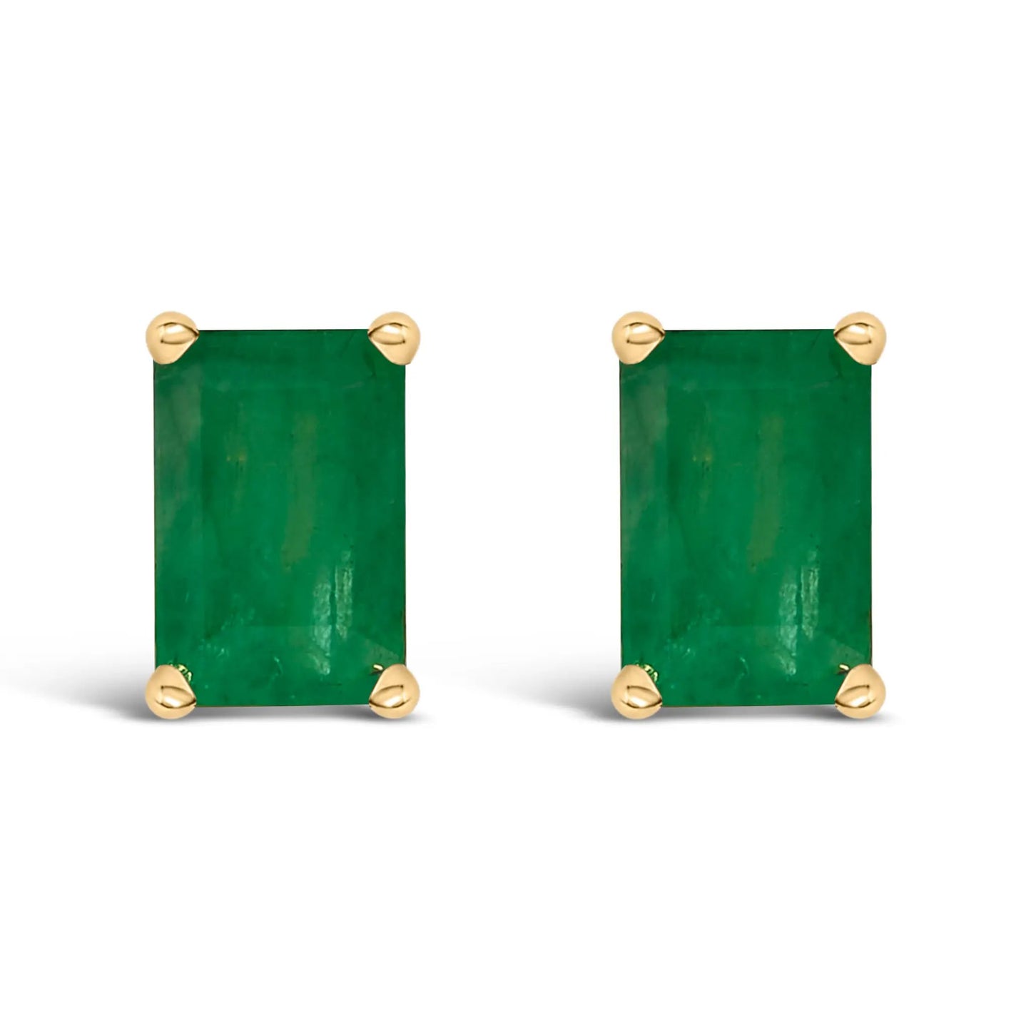 14K white gold emerald-shaped amethyst solitaire stud earrings pair on Tampa Home & Garden Store
