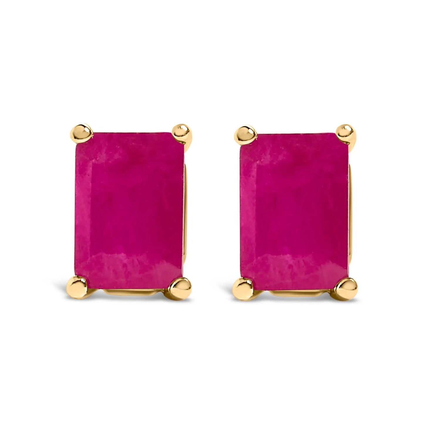Earrings 14K white gold emerald-shaped amethyst solitaire studs, pair, by Bids.com on Tampa Home & Garden Store