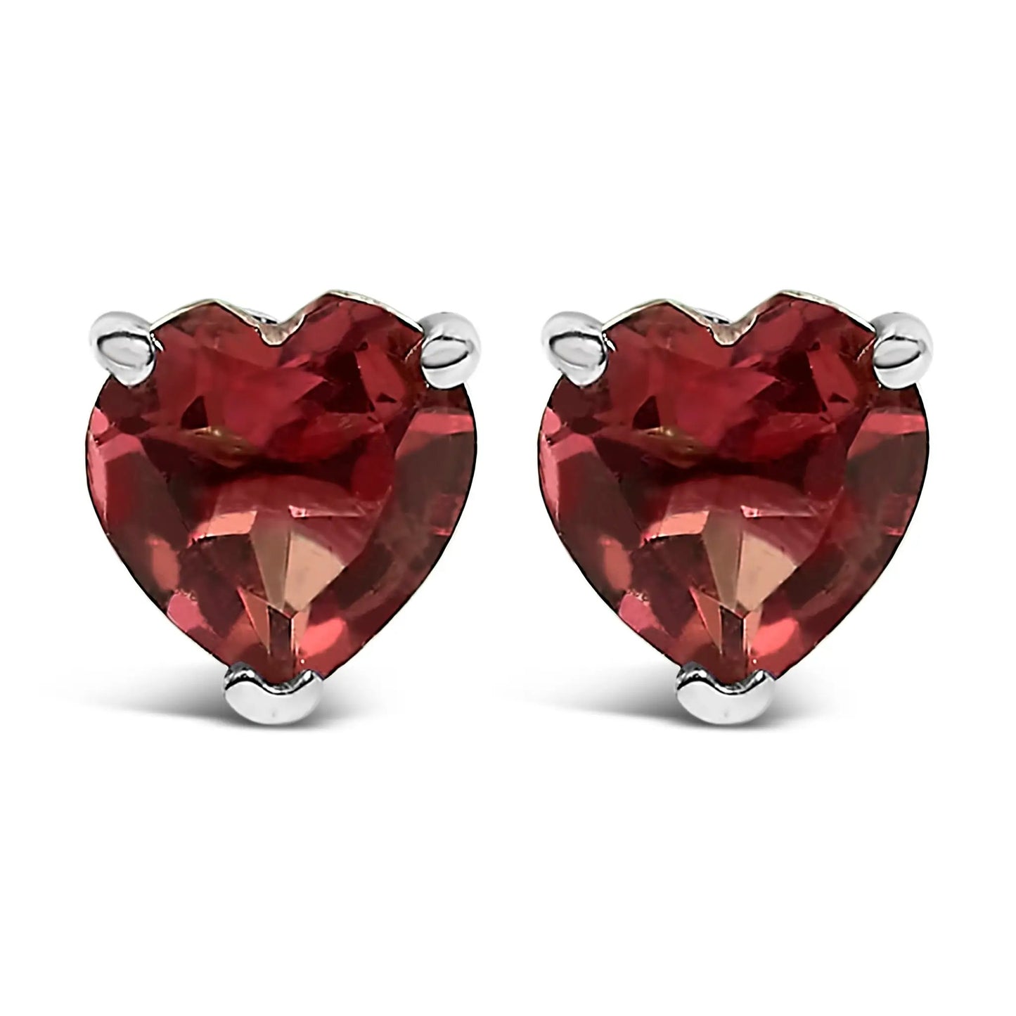 14K white gold heart-cut purple amethyst solitaire stud earrings, pair, 5mm on Tampa Home & Garden Store