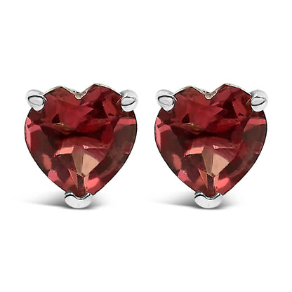 14K white gold heart-cut purple amethyst solitaire stud earrings, pair, 5mm on Tampa Home & Garden Store