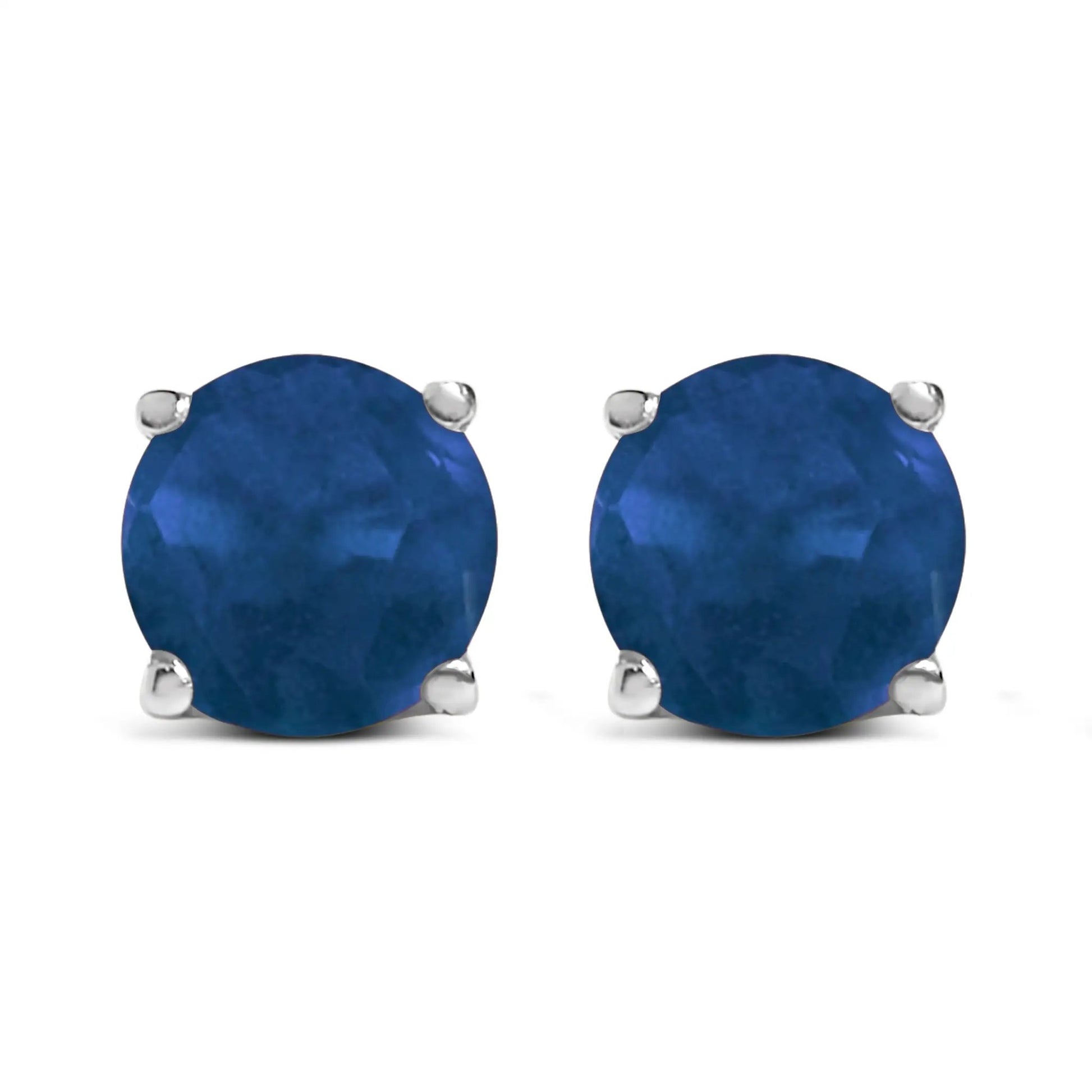 14K white gold purple amethyst solitaire stud earrings, 5x5mm, pair on Tampa Home & Garden Store