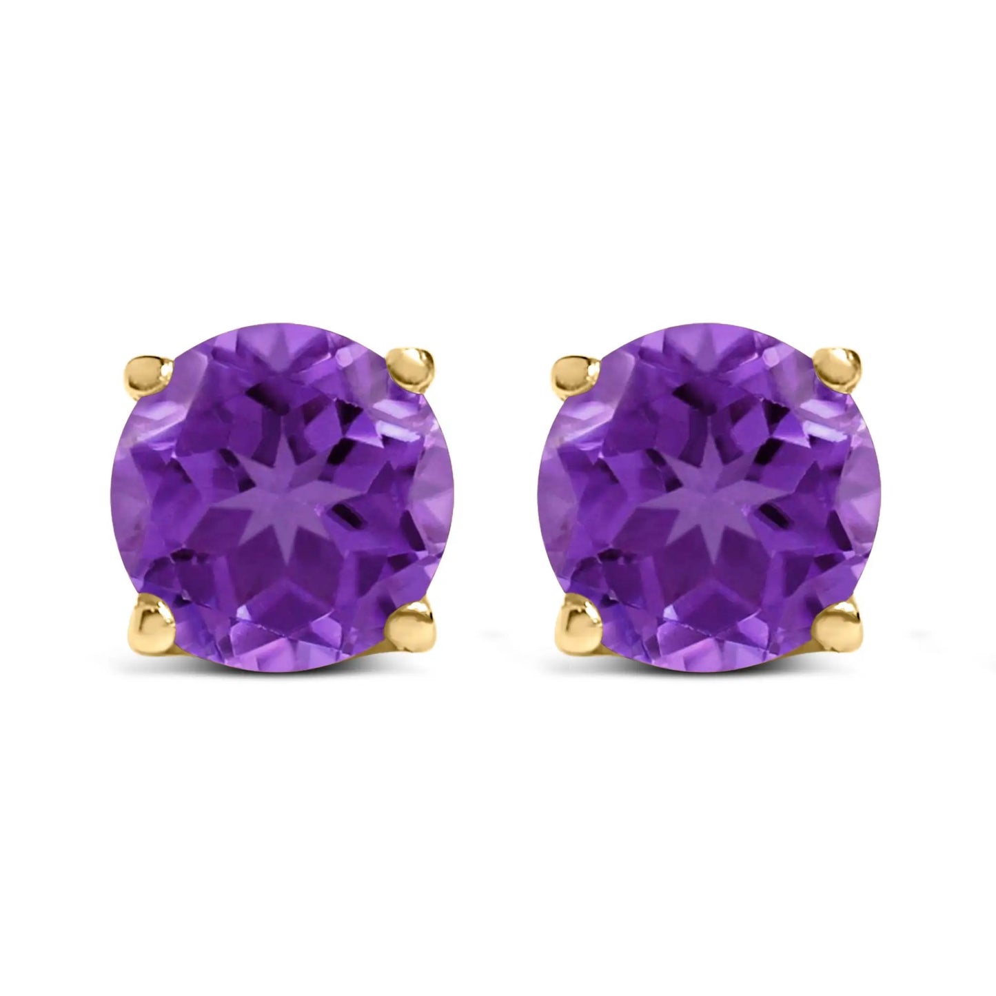 14K white gold purple amethyst solitaire stud earrings pair, 5x5mm by Bids.com on Tampa Home & Garden Store