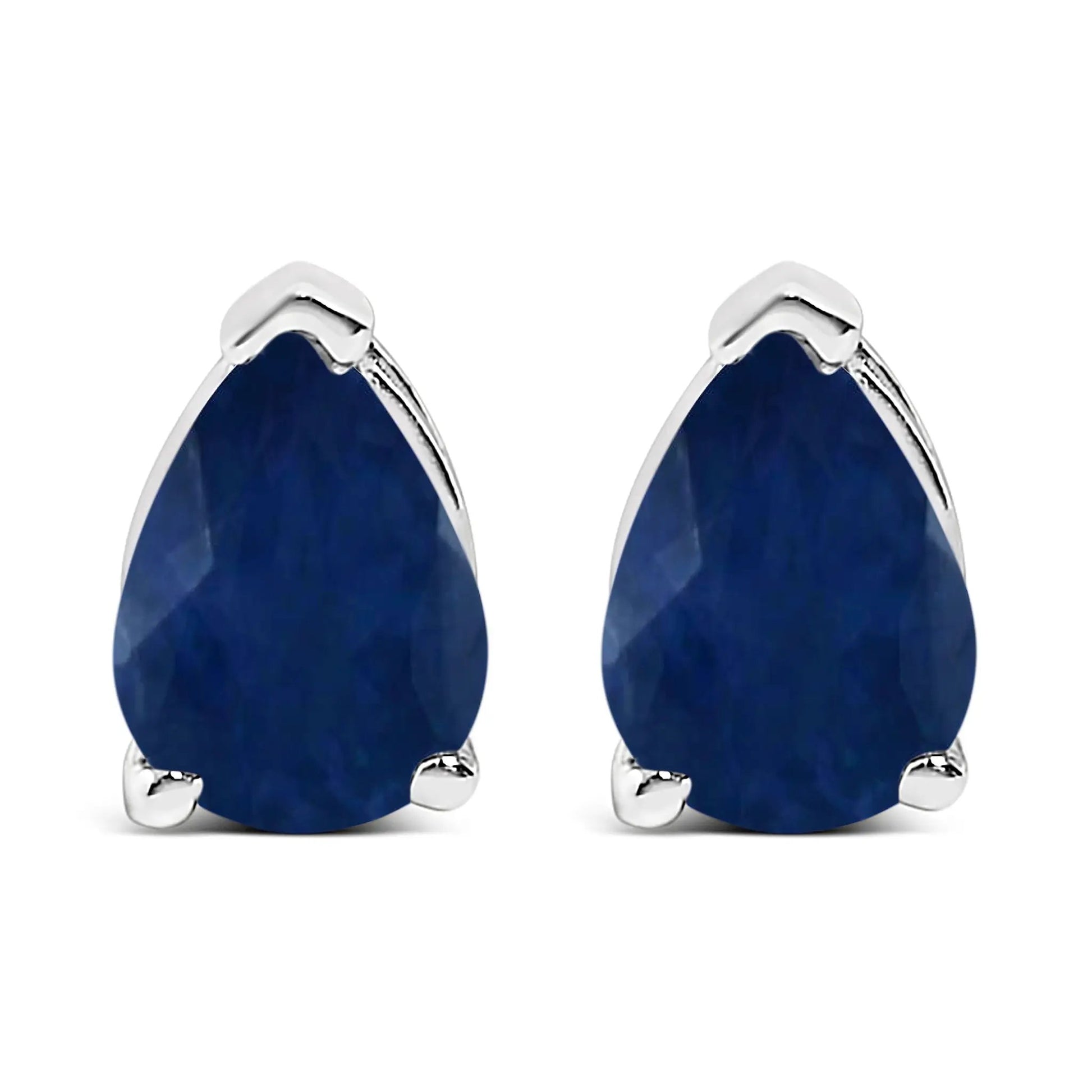 Pair of 14K white gold pear-shaped amethyst stud earrings, 6x4mm, purple gems, by Bids.com on Tampa Home & Garden Store
