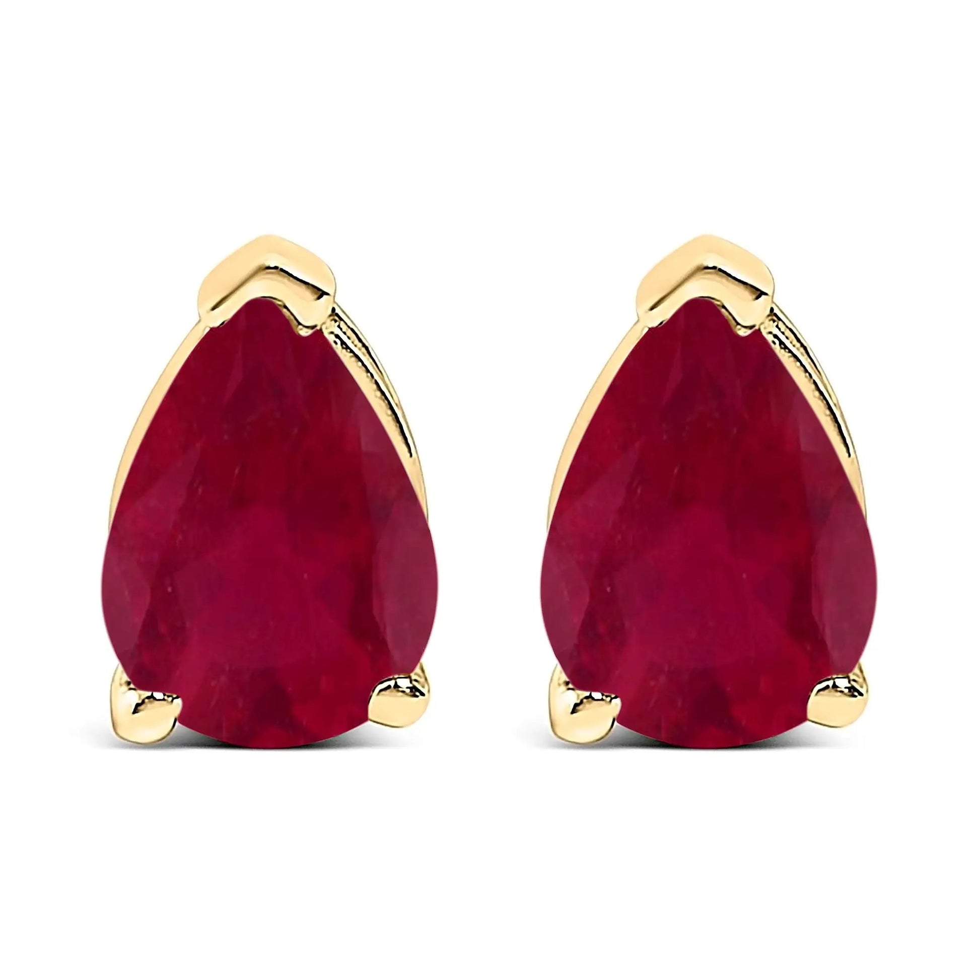 Pair of 14K white gold 6x4mm pear-shaped amethyst solitaire stud earrings on Tampa Home & Garden Store
