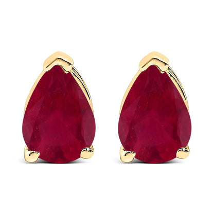 Pair of 14K white gold 6x4mm pear-shaped amethyst solitaire stud earrings on Tampa Home & Garden Store
