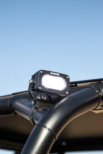 GP10 Offroad LED Pod Bundle white LED by GGLighting mounted on a black roll-bar on Tampa Home & Garden Store