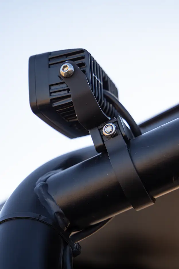 GP10 offroad LED pod mounted on black tubular frame with metal bracket bolt on Tampa Home & Garden Store