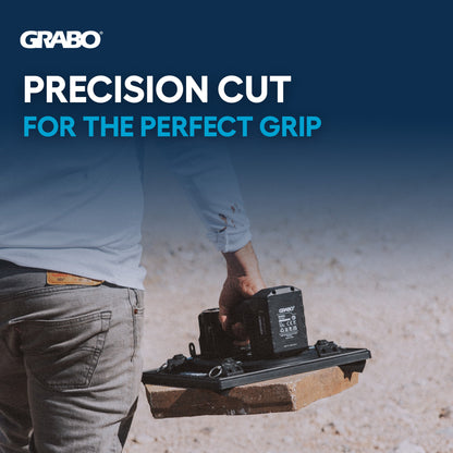GRABO suction grip tool in hand with blue banner PRECISION CUT FOR THE PERFECT GRIP on Tampa Home & Garden Store