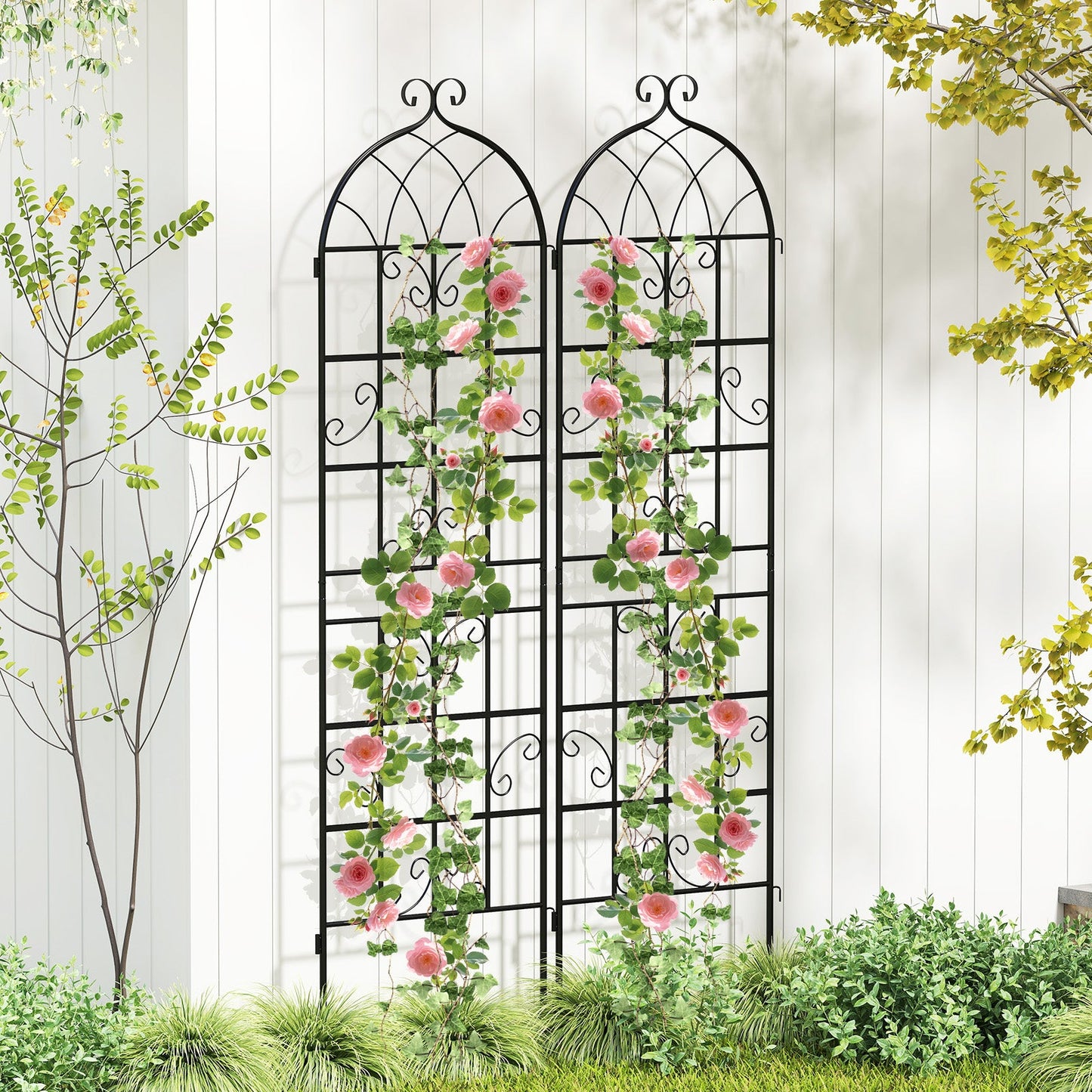 4 Pack 71" x 20" Metal Garden Trellis for Outdoor Climbing Plants