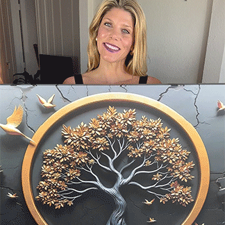 3D Celtic Tree of Life Wall Art IV canvas by Tailored Canvases gold frame with golden leaves on Tampa Home & Garden Store