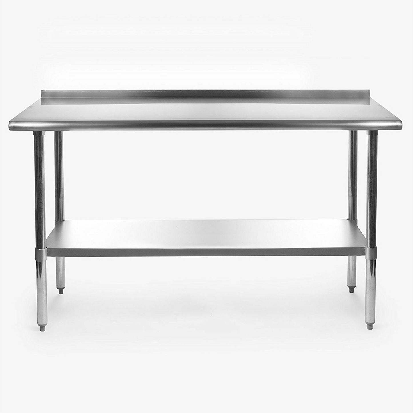 Mesa de trabajo de preparación de acero inoxidable de 60 x 24 pulgadas, de alta resistencia, con certificación NSF y protector contra salpicaduras