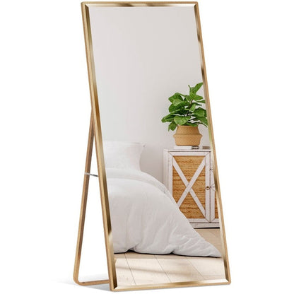 Espejo de pared o colgante grande dorado de cuerpo entero