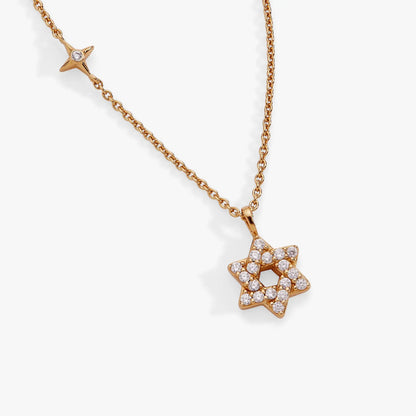 Star of David Pendant Necklace with Crystals