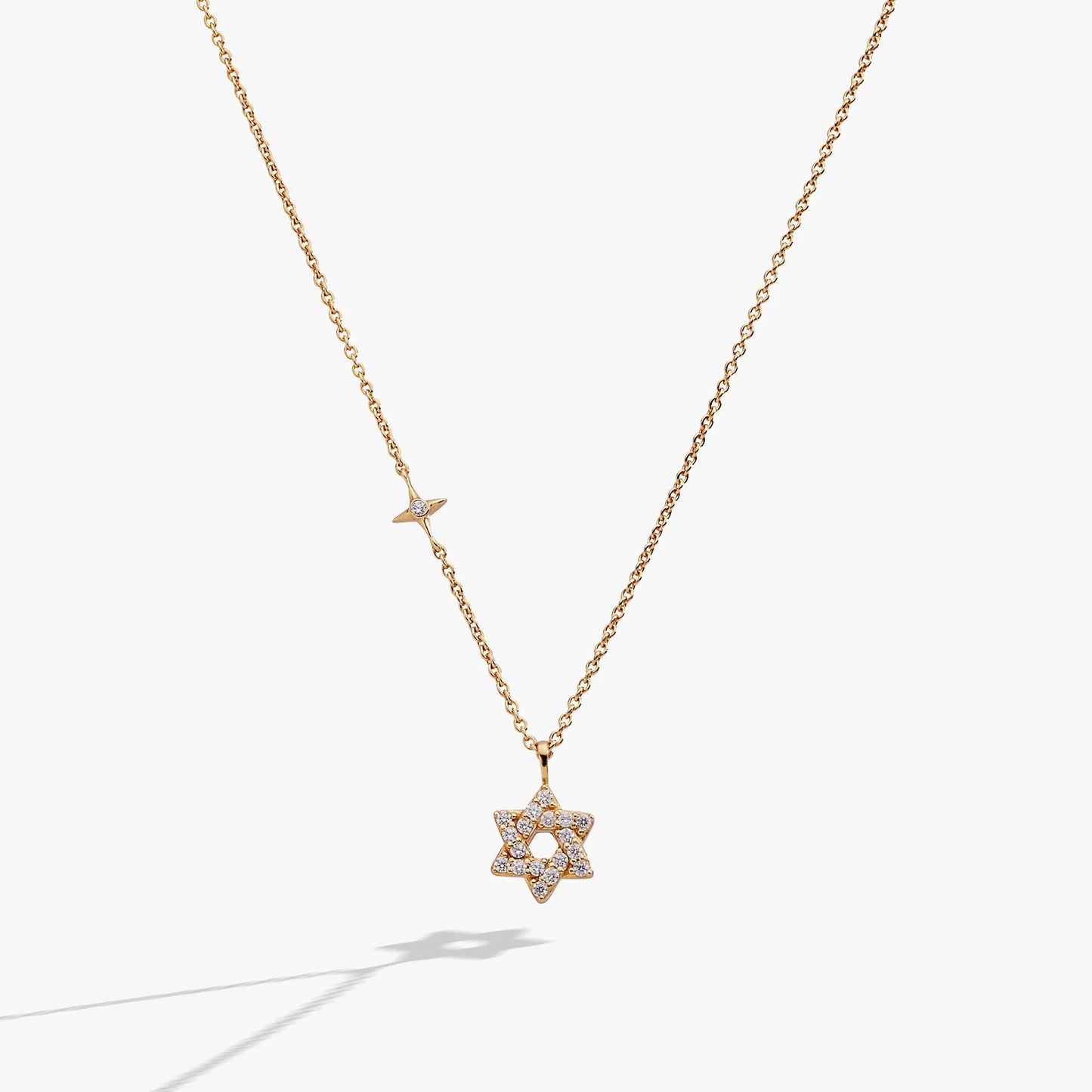 Star of David Pendant Necklace with Crystals