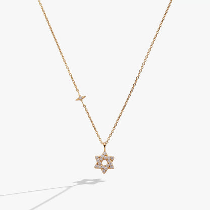 Star of David Pendant Necklace with Crystals