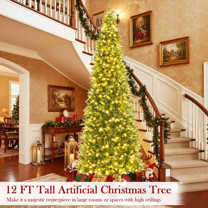12 ft tall prelit hinged artificial Christmas tree with 2517 PVC/PE tips DirectDeals on Tampa Home & Garden Store
