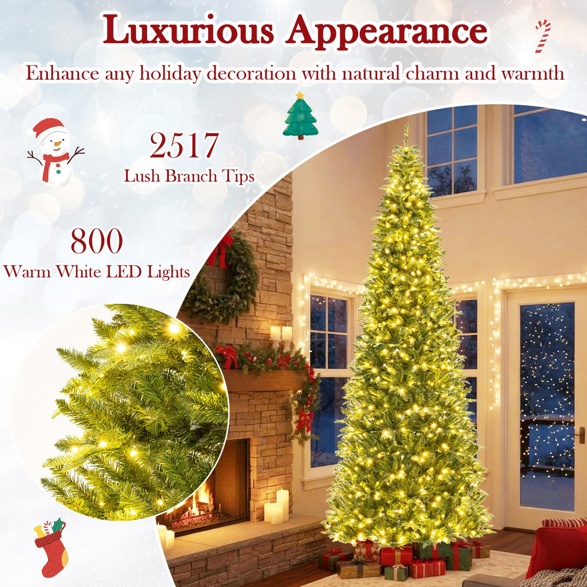 Prelit Hinged Artificial Christmas Tree 12 ft tall with 2517 branch tips DirectDeals on Tampa Home & Garden Store