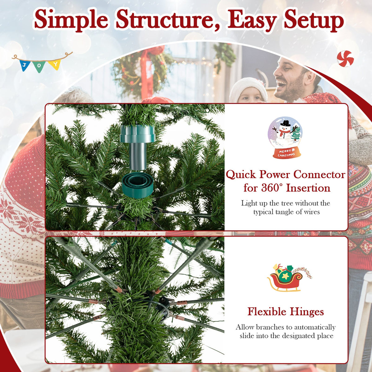 12ft prelit hinged artificial Christmas tree with 2517 PVC/PE tips DirectDeals green on Tampa Home & Garden Store