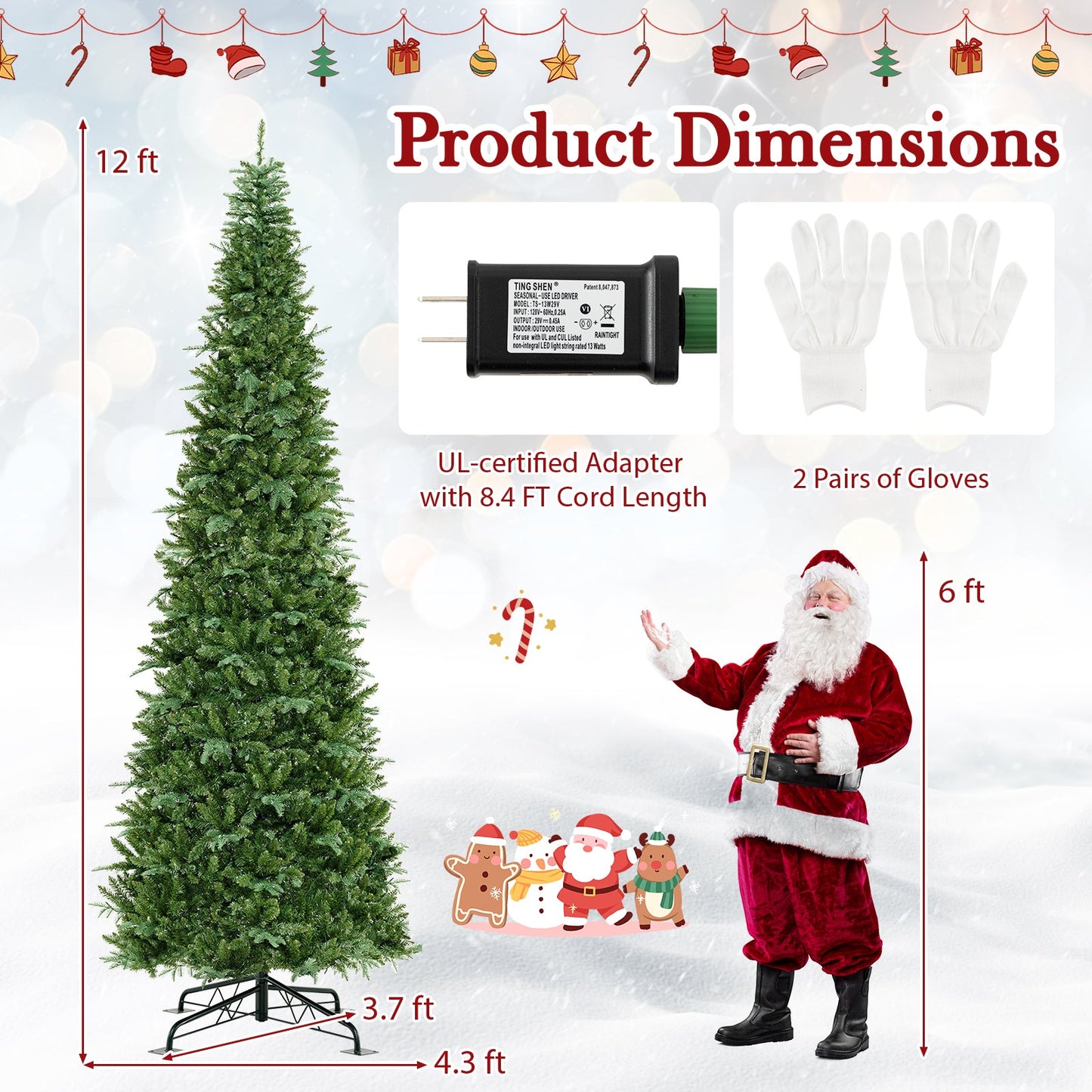 12 ft prelit hinged artificial Christmas tree with 2517 PVC/PE tips DirectDeals on Tampa Home & Garden Store