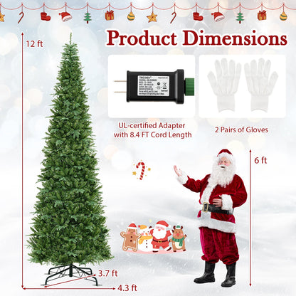 12 ft prelit hinged artificial Christmas tree with 2517 PVC/PE tips DirectDeals on Tampa Home & Garden Store