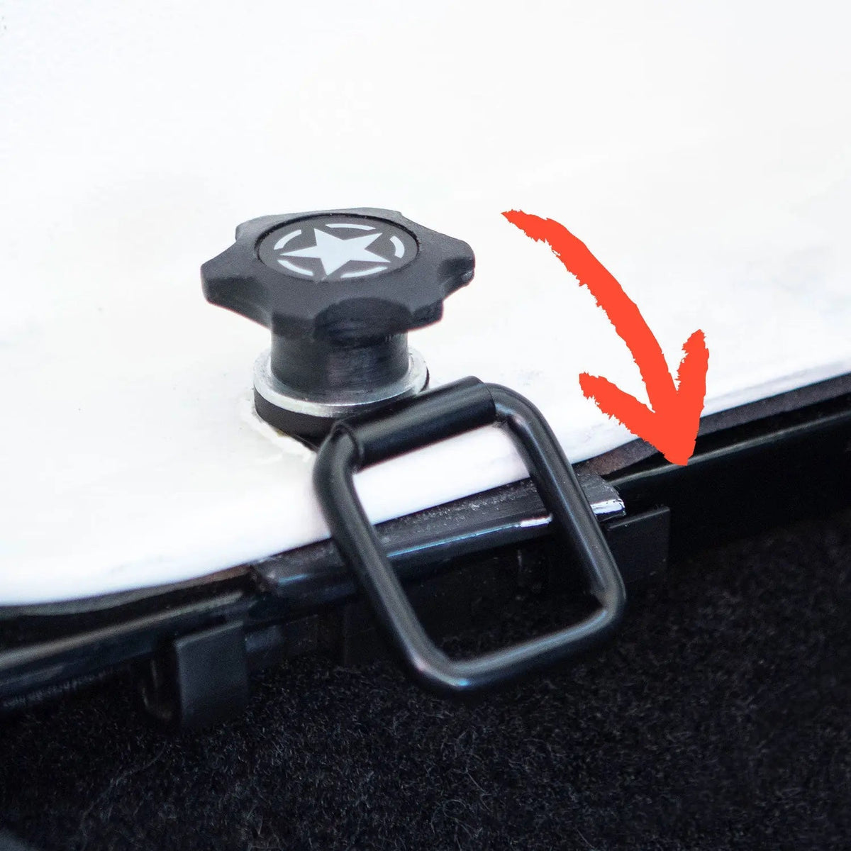 Bronco GP-Star tie-down bolt set with black star-logo knob, GPCA car gear on Tampa Home & Garden Store