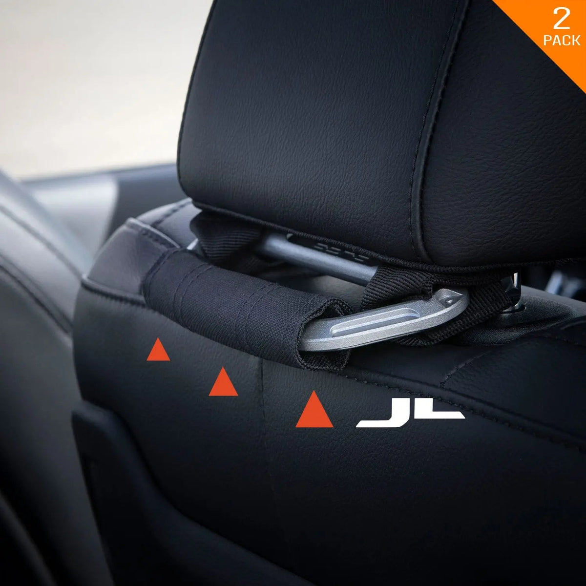 GP Back Grip PRO rear headrest handles in black interior with silver mounting bar GPCA gear on Tampa Home & Garden Store