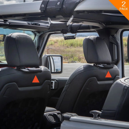 GP Back Grip PRO rear headrest handles, black grip with silver posts, 2-pack by GPCA on Tampa Home & Garden Store