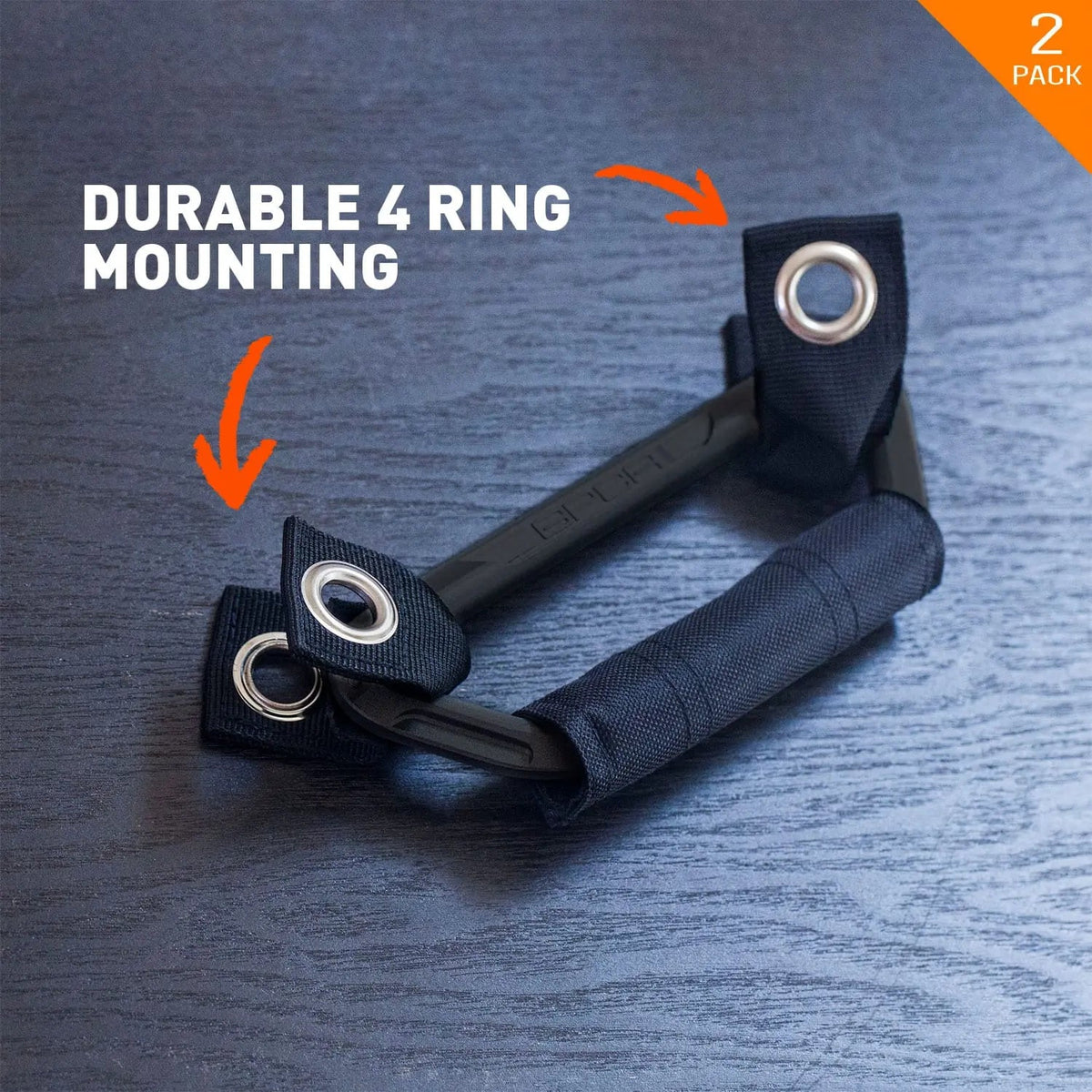 GP Back Grip Pro Black car gear strap set, 2-pack with durable 4-ring mounting by GPCA on Tampa Home & Garden Store