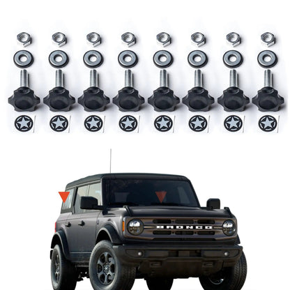 GP-Star Versatile Quick-Release Thumbscrew Set, 9 black star-knob bolts with washers and nuts on Tampa Home & Garden Store