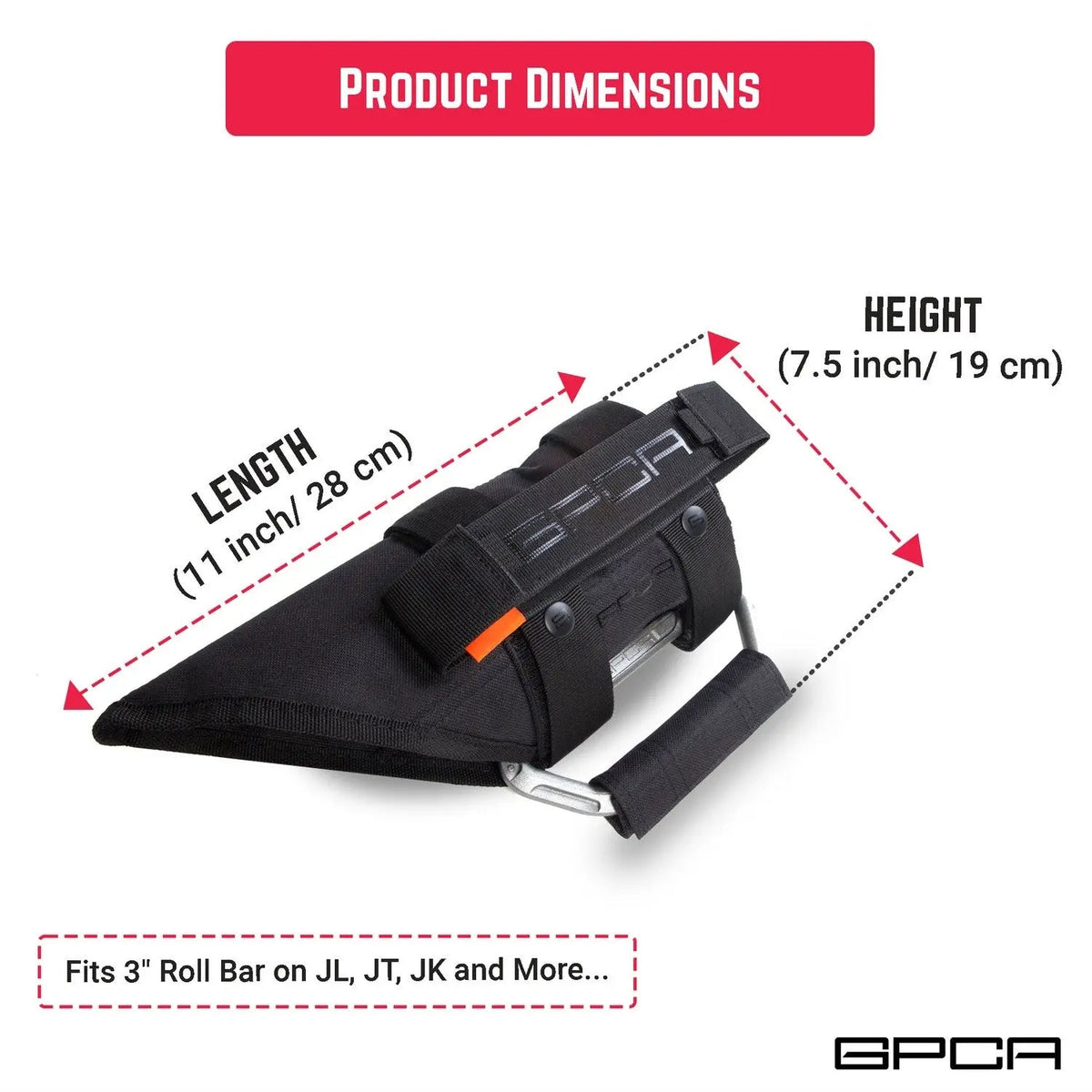 GP-Grip PRO Foldable Handle for Jeep Wrangler JK (2007–2023), black GPCA vehicle gear on Tampa Home & Garden Store